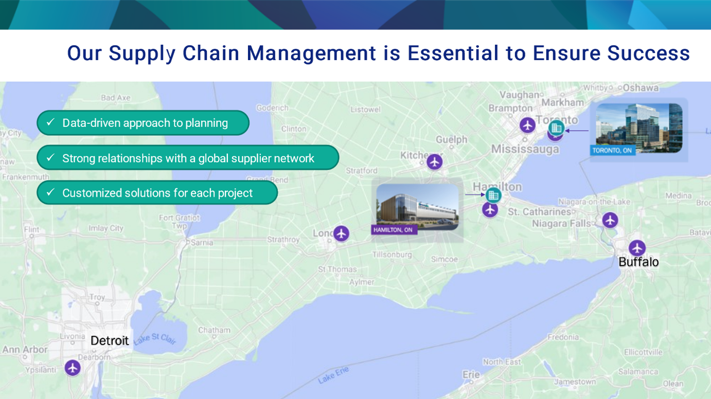 Facilities Page Map: Our Supply Chain Management is Essential to Ensure Success