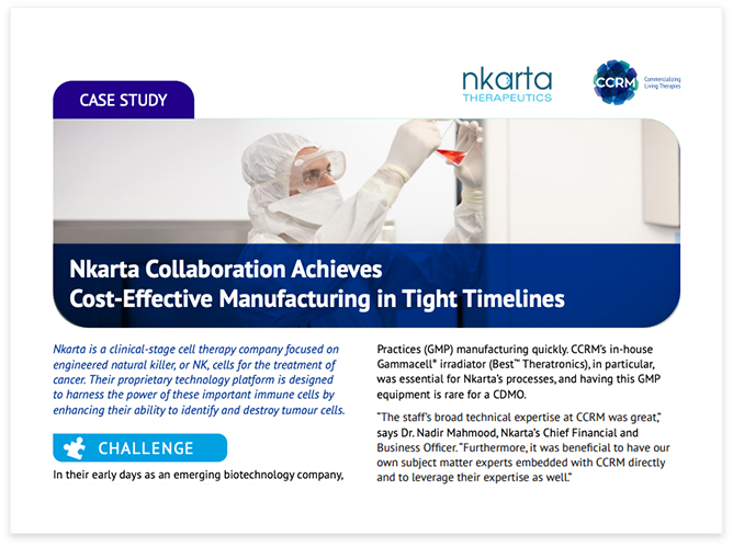 Featured Case Study image: Nkarta Collaboration Achieves Cost-Effective Manufacturing in Tight Timelines