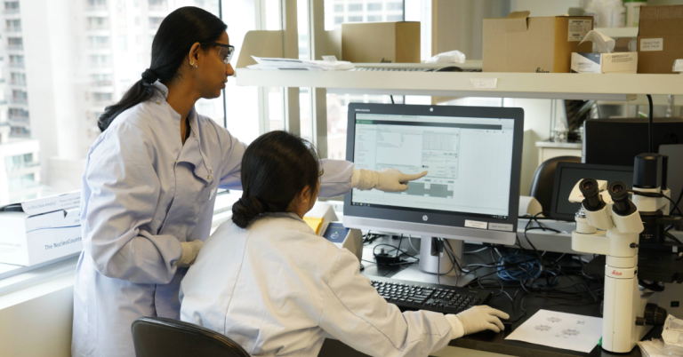 Two people in a lab