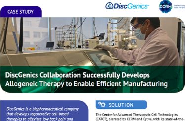 DiscGenics Collaboration Successfully Develops Allogeneic Therapy to Enable Efficient Manufacturing Case Study